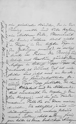 Junker, Wilhelm – Brief über Stanleys Verschwinden in Afrika.1889