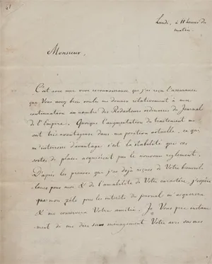 Malte Brun, Conrad – Brief um 1810 + Beigaben