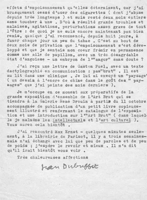 Dubuffet, Jean – Brief an einen Freund
