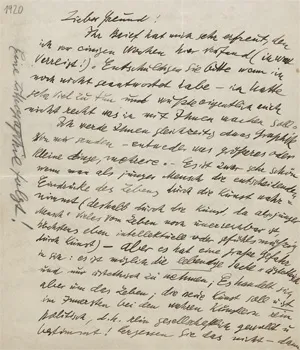 Felixmüller, Conrad – Brief an einen Freund. 1920