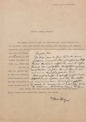 Pfitzner, Hans – 2 dopisy a 2 pohlednice. 1904-1944