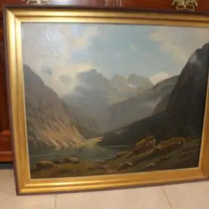 Ölgemälde um 1900, Öl auf Hartfaser, signiert, B 86cm x H 74cm