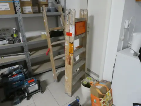 2 scări de lemn tip capră Layher
