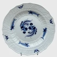 Farfurie mare "Meissen" dragon de curte albastru, săbii șlefuite, 1x ciobitură, D-24,5 cm