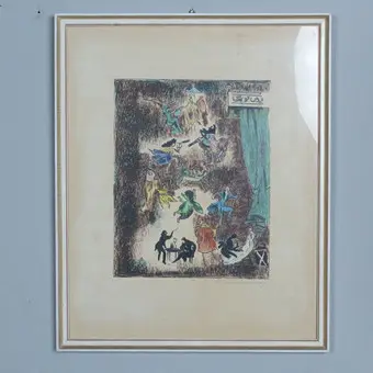 Ukendt kunstner. Farvelitografi, '' Uden titel '' (1971).
