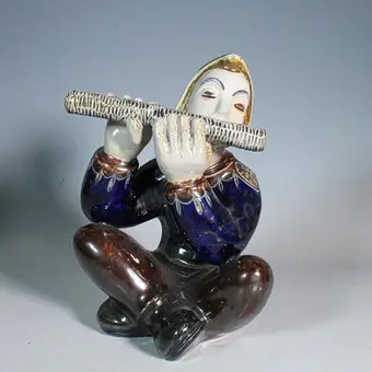 Elfriede Balzar-Kopp (1904-1983). Keramikkfigur, 'Fløytespilleren'