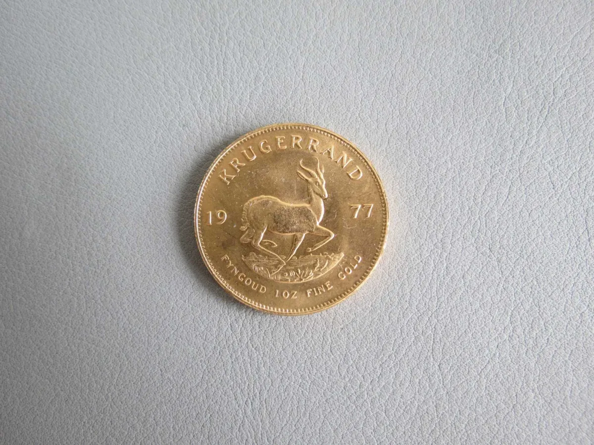 1 guldmønt, Krugerrand, 1 oz, 1977, springbok, 33,93 g, 916 guld