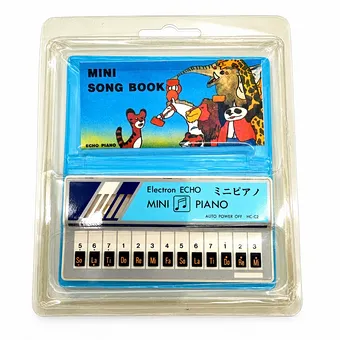MINI ŞARKI KİTABI ECHO PİYANO, oyuncak cep klavyesi, yeni ambalajında, 1980'ler, Tayvan