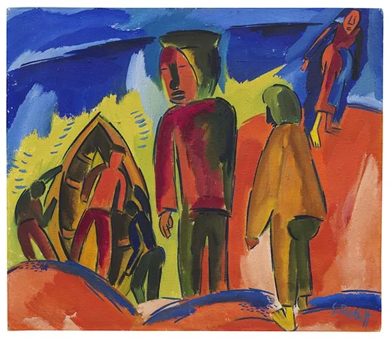 Karl Schmidt-Rottluff, Pescatore sulla duna, 1921