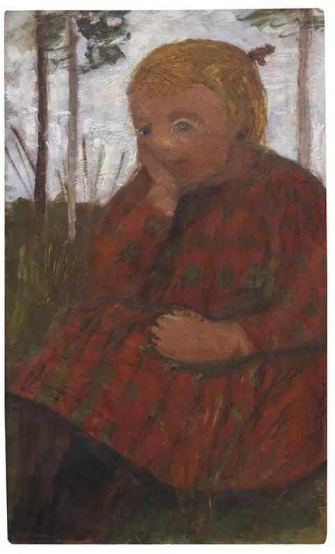 Paula Modersohn-Becker, Sitzendes Mädchen, den Kopf auf die rechte Hand gestützt