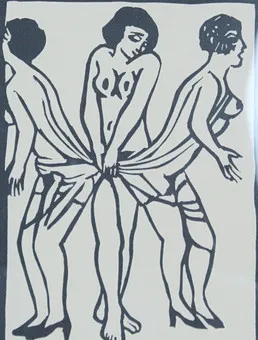 Roland Topor (1938-1997). Linómetszet, ''Marx Sisters'', szignált, E.A.