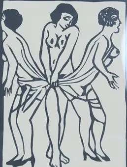 Roland Topor (1938-1997). Linómetszet, ''Marx Sisters'', szignált, E.A.