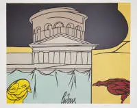 Valerio Adami, Ledoux y Estatua, 2 litografías en color firmadas