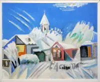 Valery Apinian (Валерик Апинян), "Tarde" ("Вечер"), óleo, enmarcado