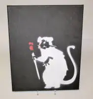 Banksy, Dismal Canvas, Brush Rat, Dismaland, 2015 का स्टेंसिल