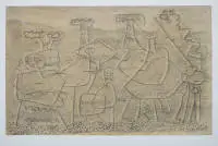Willi Baumeister, अमूर्त पुरातन आकृतियाँ, 1948 का बड़ा चित्र