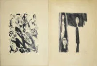 बेल्जियन आधुनिकता: 4 बड़े हस्ताक्षरित एचिंग: Marcel Boon, Theo Humblet, Jos de Maegd और Frans Minnaert