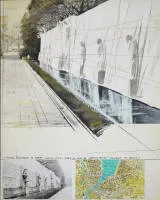 Christo, Wrapped Mur des Réformateurs, Project for Geneva, 1977 karışık teknik/kolaj