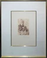 Salvador Dalí, "El Cid", imzalı gravür, şık çerçeveli