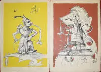 Salvador Dalí, "Les songes drolatiques de Pantagruel" 1973, 19 imzalı renkli litografi, orijinal portföyde