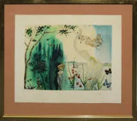 Salvador Dalí, "Die vier Jahreszeiten" serisinden "Le Printemps" ve "L'Hiver", 2 imzalı renkli litografi, çerçeveli