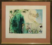 Salvador Dalí, "Die vier Jahreszeiten" serisinden "Le Printemps" ve "L'Hiver", 2 imzalı renkli litografi, çerçeveli