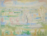 Paul Eliasberg, "Dammartin", 1965 tarihli imzalı suluboya