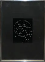Wolfram Erber,抽象构图,1972年刮刻纸板,带框