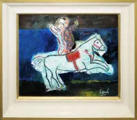 Charles Hubert Eyck,马戏团骑手,1950/60年代油画,原装画框