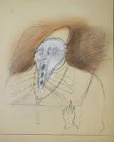 Herbert Falken,《向培根致敬》,教皇,1977年素描