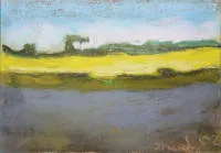 Klaus Fußmann,《Kattrott的油菜花》,2002年签名粉彩画,带框