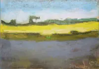 Klaus Fußmann, "Raps bei Kattrott", 2002 tarihli imzalı pastel, çerçeveli