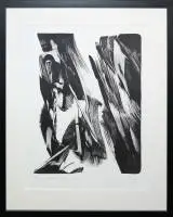 K. O. Götz, "Ranfoss - 3. Stein", 1992 tarihli imzalı litografi, galeri çerçeveli