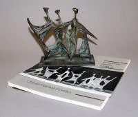Ursula Hanke-Förster, 3 bailarinas, escultura en bronce de 1963 con monografía "Ursula Hanke-Förster Skulpturen-Reliefs-Graphiken"