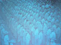 Gottfried Helnwein, Askerler, 1991 tarihli imzalı renkli litografi