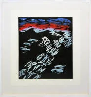 Jörg Immendorff, İsimsiz, imzalı renkli linol baskı, 1987, çerçeveli