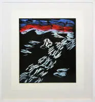 Jörg Immendorff, İsimsiz, imzalı renkli linol baskı, 1987, çerçeveli