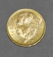 Goldmünze zu 5 Pesos, Mexiko 1955, wohl Nachprägung als Anlagemünze