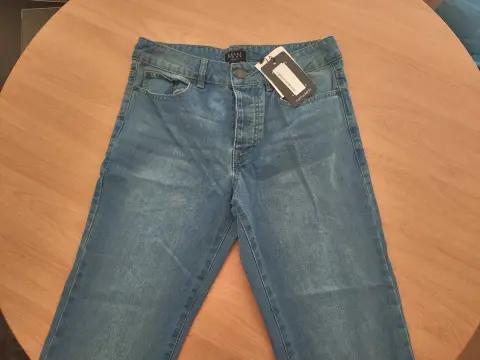 1 pantalone, marca boohooMAN, taglia 30, blu