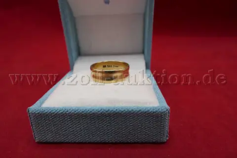 1 خاتم زفاف من الذهب الأصفر عيار 585؛ 5.8 غ؛ مقاس 61.5