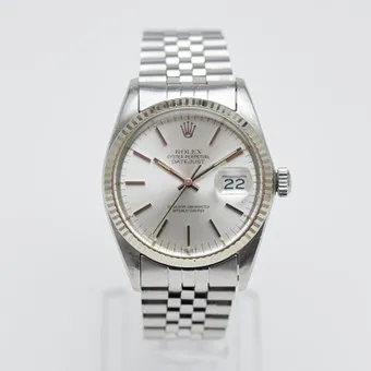 ROLEX. Rannekello, malli 'Datejust', "T SWISS T Dial", automaattikoneisto, teräs, valkokulta, akryylilasi, noin 1980, Sveitsi.