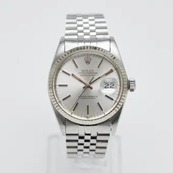 ROLEX. Rannekello, malli 'Datejust', "T SWISS T Dial", automaattikoneisto, teräs, valkokulta, akryylilasi, noin 1980, Sveitsi.