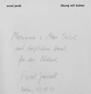 Jandl, Ernst – Übung mit Buben (gesigneerd exemplaar)