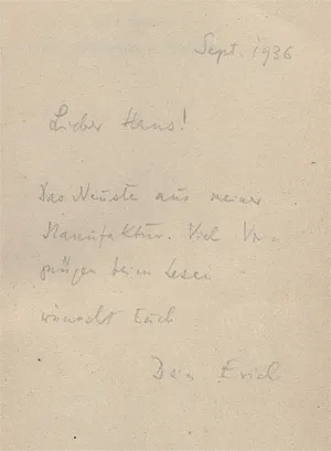 Kästner, Erich – Die verschwundene Miniatur (dedicated copy)