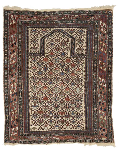 White-ground Dagestan prayer rug