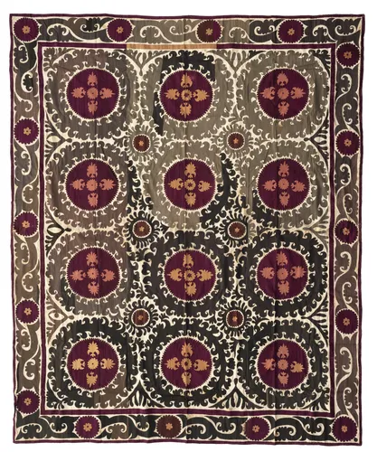 Two Suzani embroideries