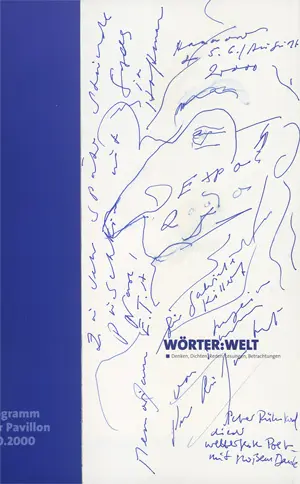Rühmkorf, Peter – Drei Werke, jeweils mit eigenh. Widmung und Zeichnung), Beigaben, Briefe