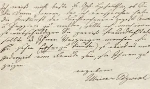 Pogwisch, Ulrike von – Billet an eine Hofrätin. 1840