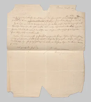 Schopenhauer, Johanna – Brief an den Buchhändler Brockhaus in Leipzig. 1833