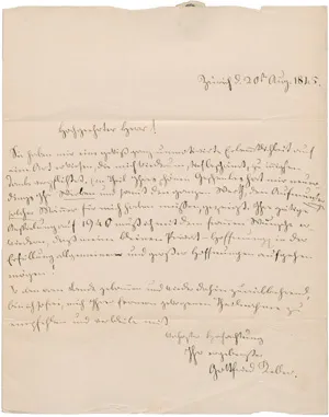 Keller, Gottfried – Brief an Herrn Ott-Usteri. 1845